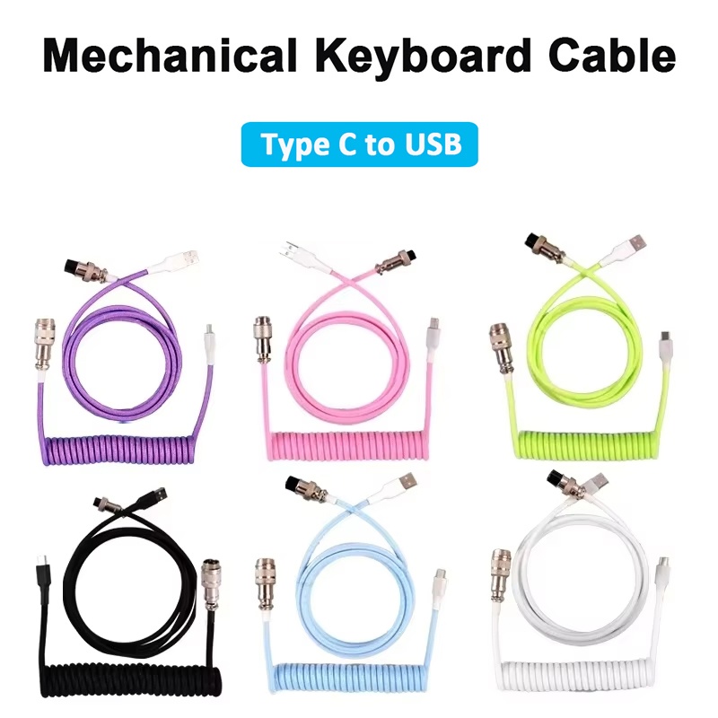Gaming Keyboard Type C - Mekanik Klavye Sarmal Kablo Aviator Kablosu