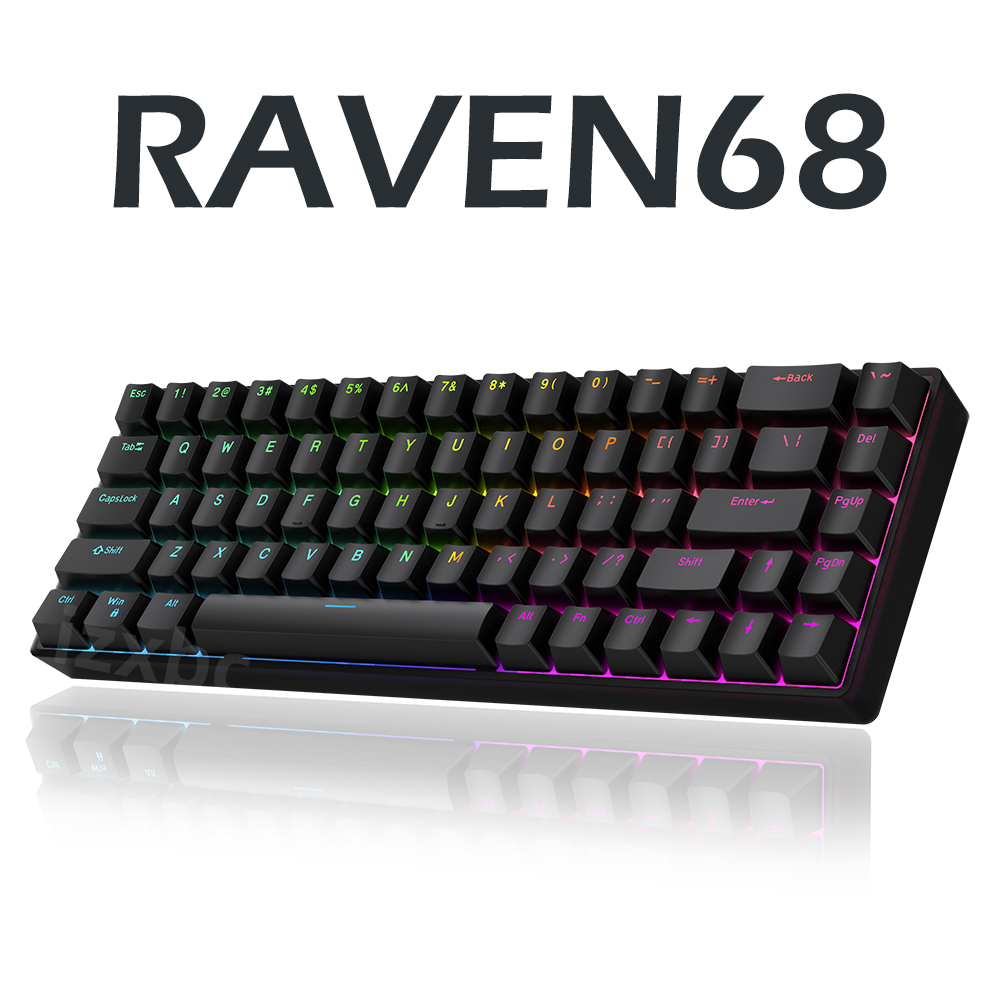 Gaming Keyboard Half - Raven68 Değiştirilebilir Manyetik Anahtarlı Kablolu Mekanik