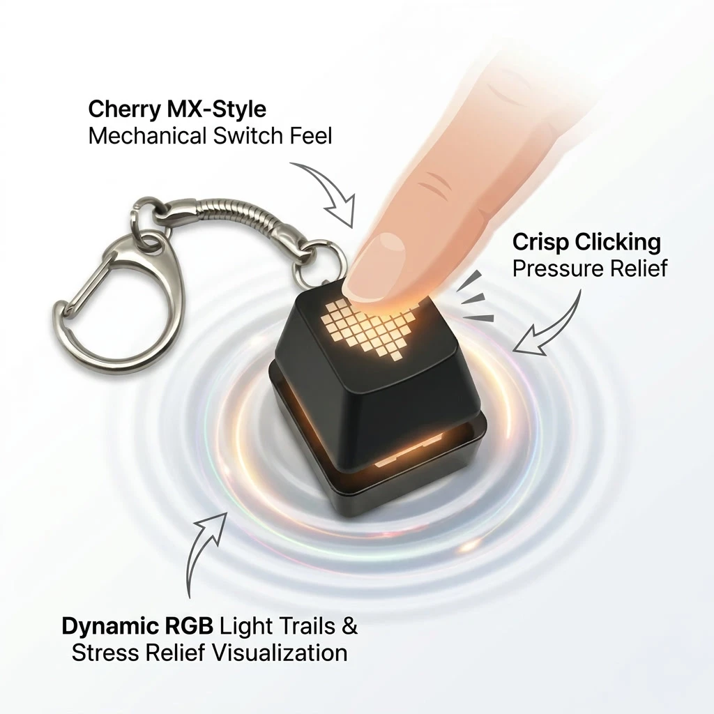 Mechanical Switch Tester - Mini RGB Klavye Anahtarlık Stres Çarkı