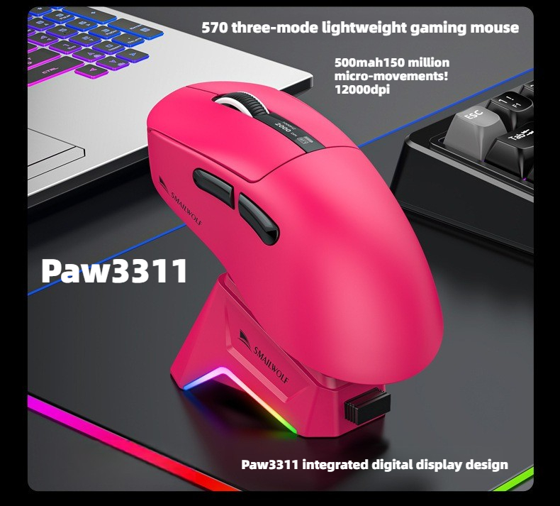 Gaming Keyboard 1 Hand - Kablosuz Bluetooth Oyun Faresi RS7, PAW311