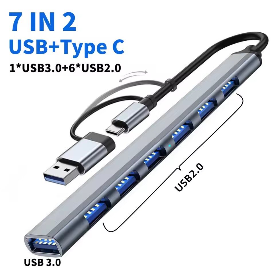 Gaming Keyboard Type C - 7 Portlu USB 3.0 Tip C