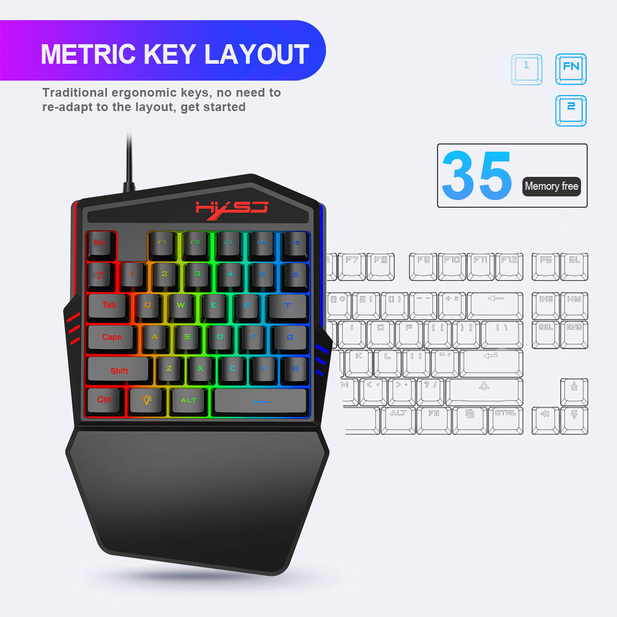 HXSJ V100 V100-2 35 anahtar oy - Gaming Keyboard Half incelemesi ve fiyatı