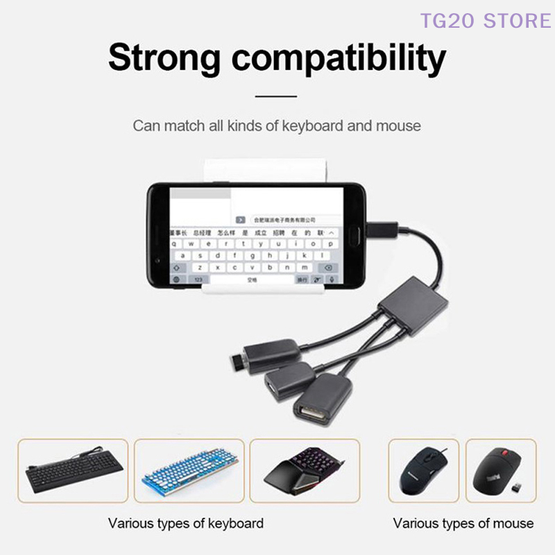 3in 1 mikro USB ila 2 OTG 3 Po - Gaming Keyboard Type C incelemesi ve fiyatı